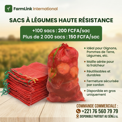 Sac filet pour oignons, pomme de terre et ail,... (avec cordon)