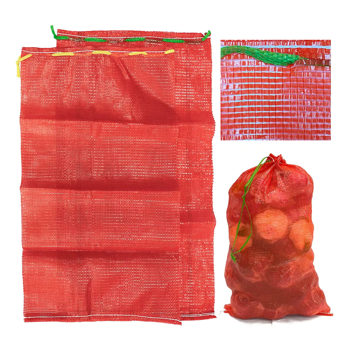 Sac filet pour oignons, pomme de terre et ail,... (avec cordon)